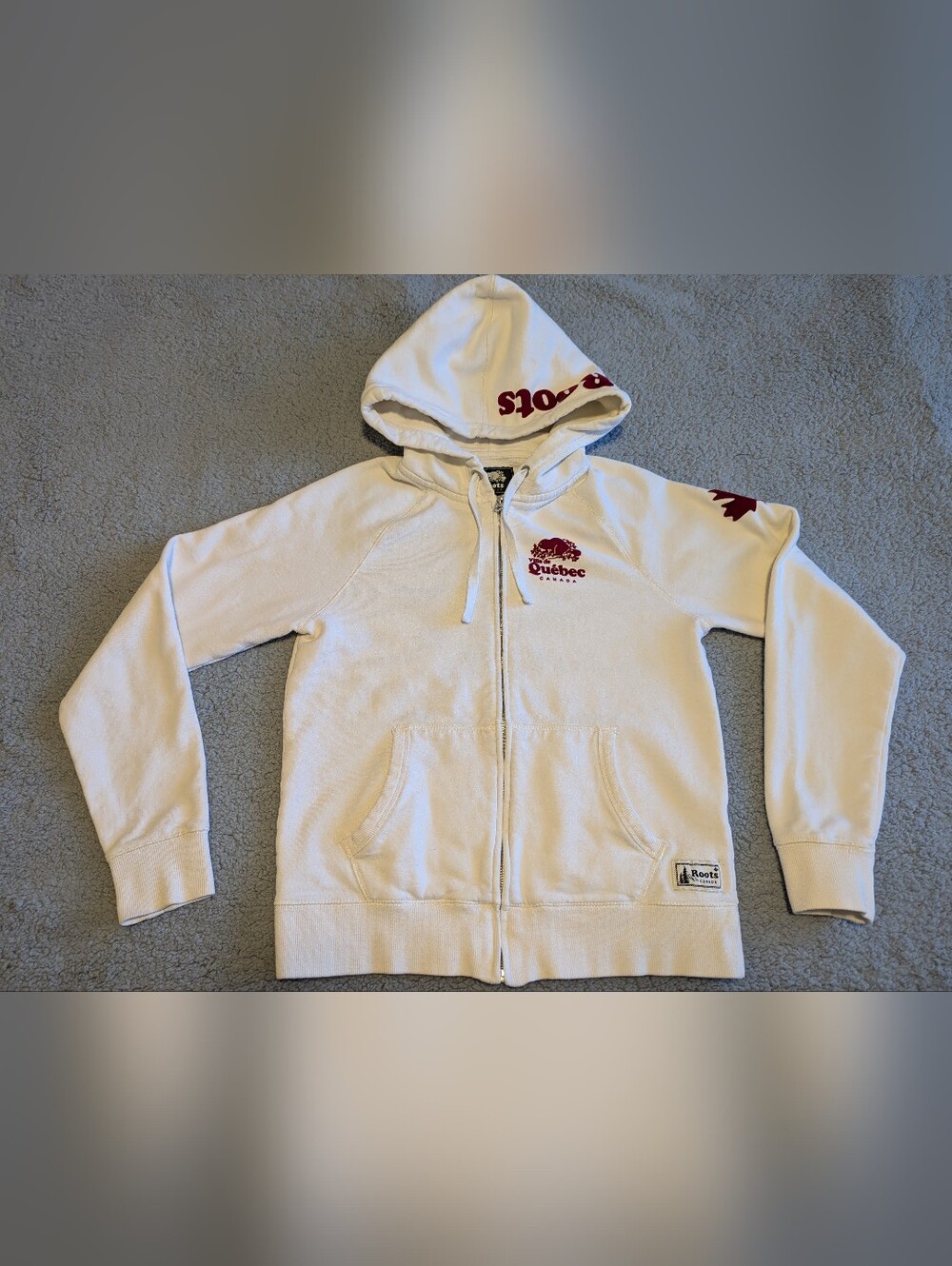 Roots Full Zip Hoodie Quebec Canada Sz.S